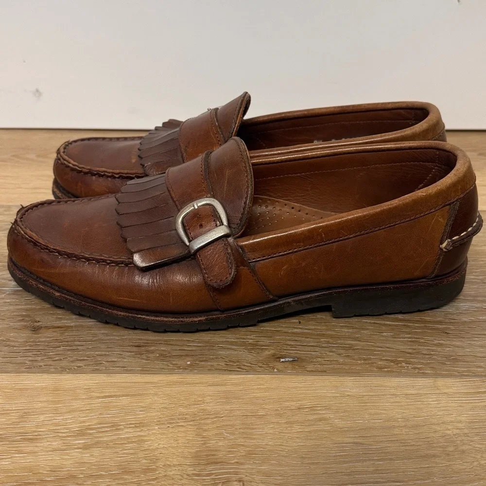 Allen Edmonds Waterbury Brown Leather Kiltie Buckle Loafers Men’s 9.5 D